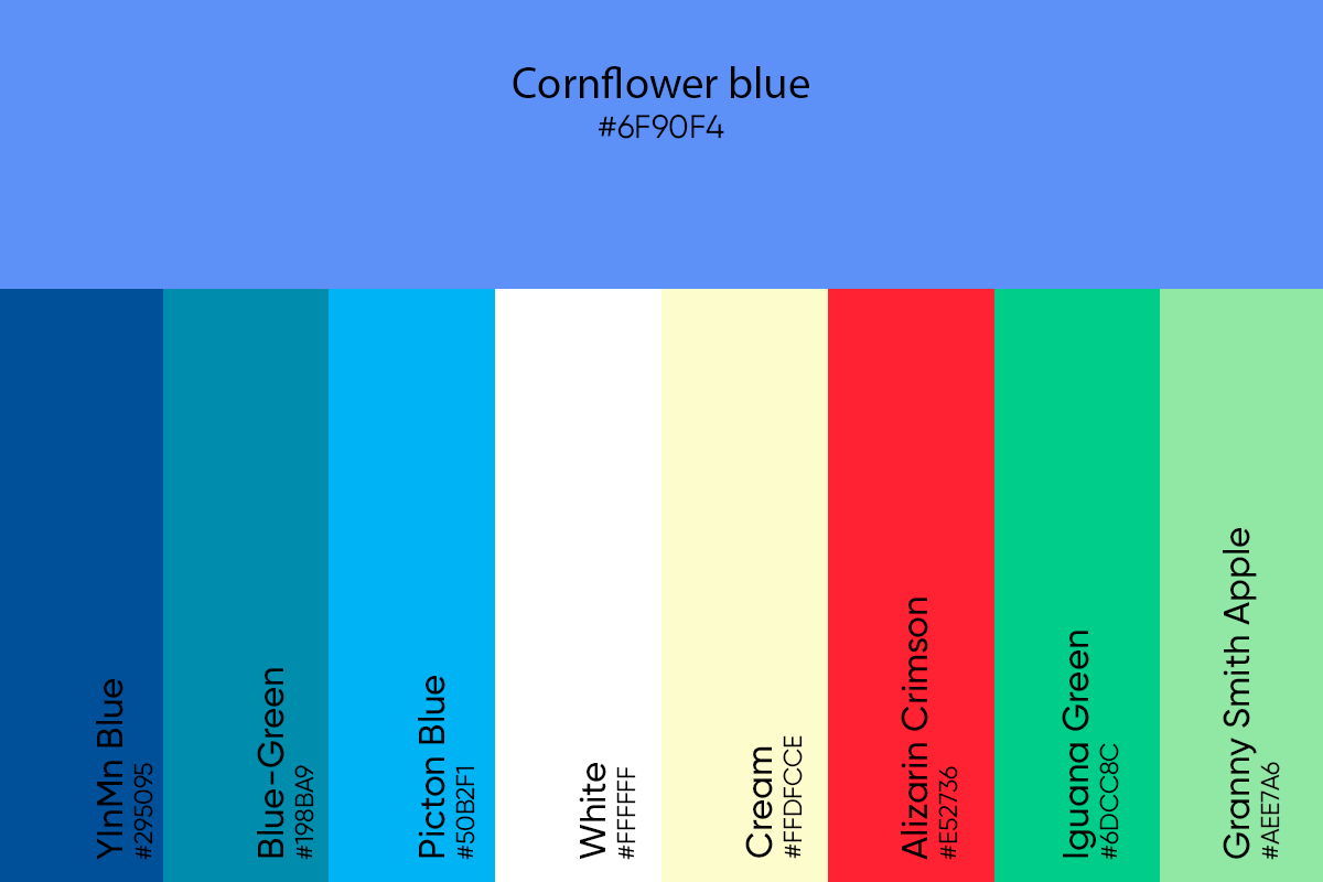 color palette for cornflower blue color