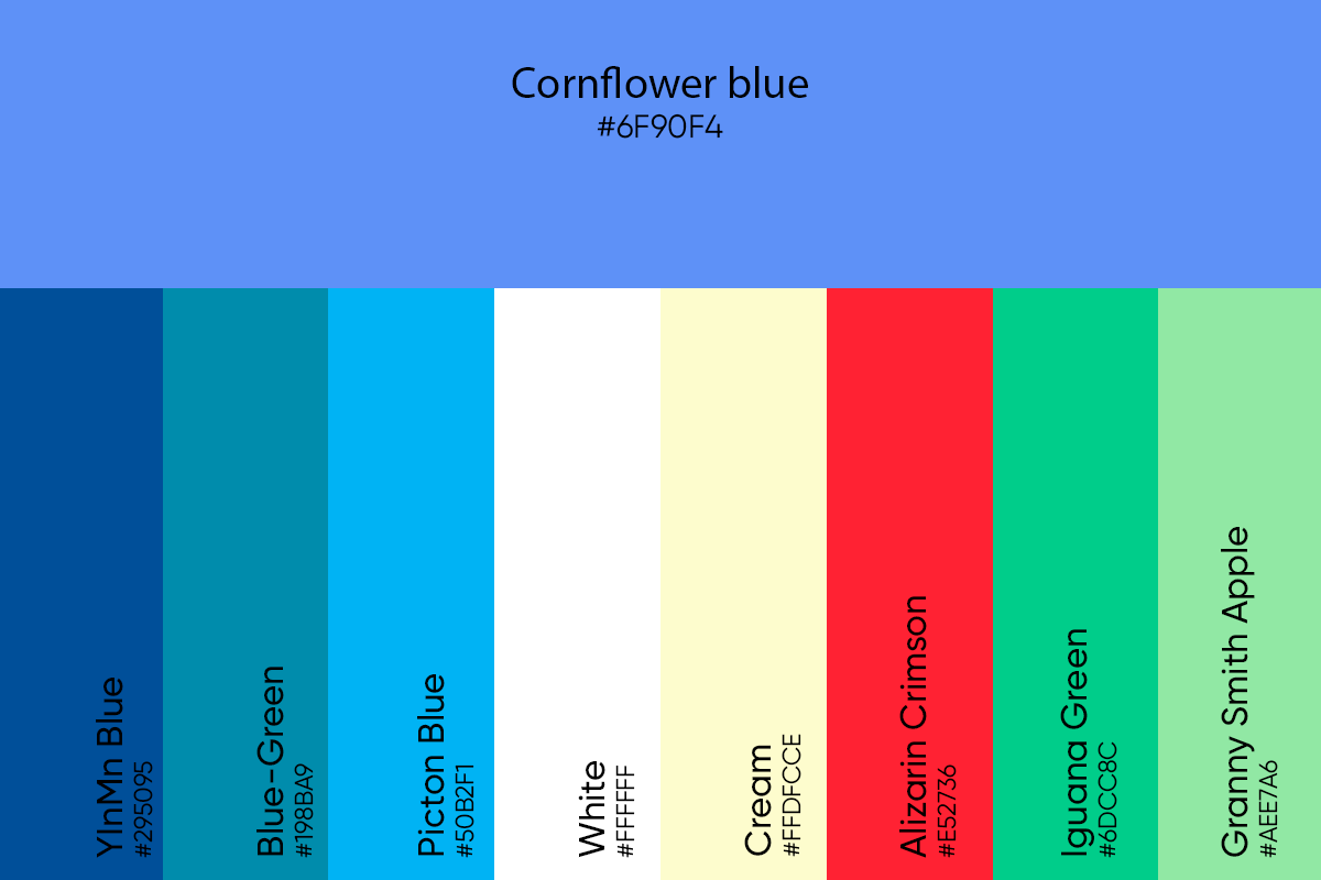 Cornflower Blue Color Chart