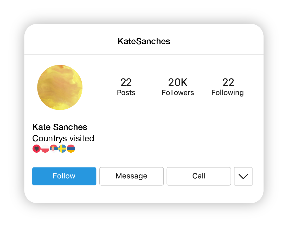 instagram bio idea showing country flag emojis