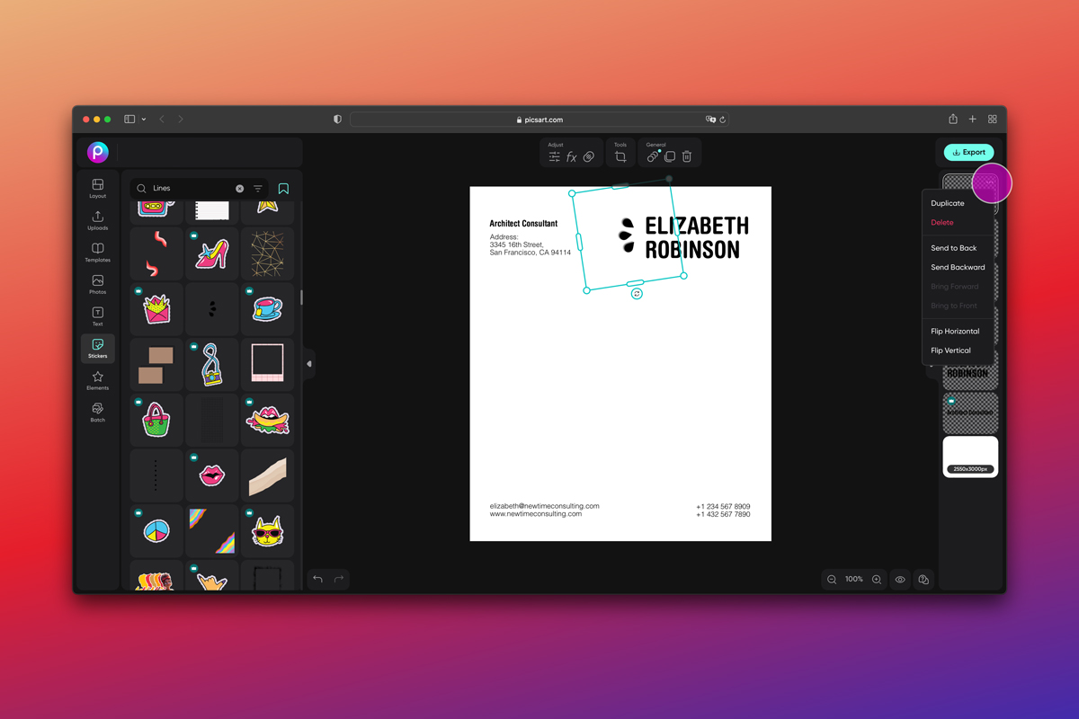 how to download and save a custom letterhead design