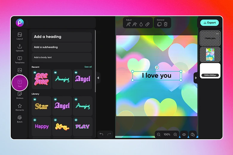 how to add text to a photo in picsart