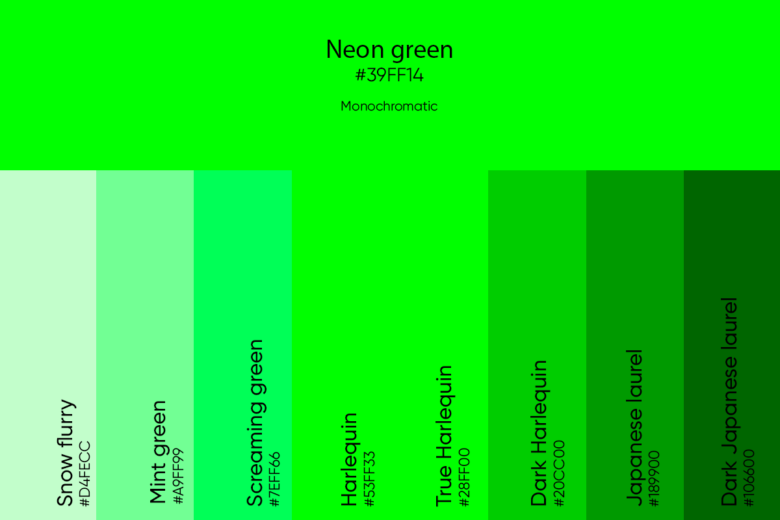 monochromatic neon green