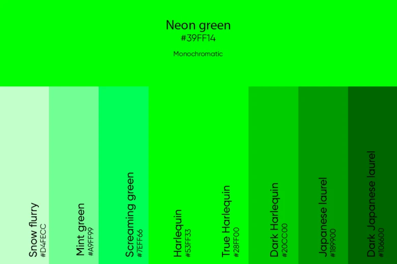 monochromatic neon green
