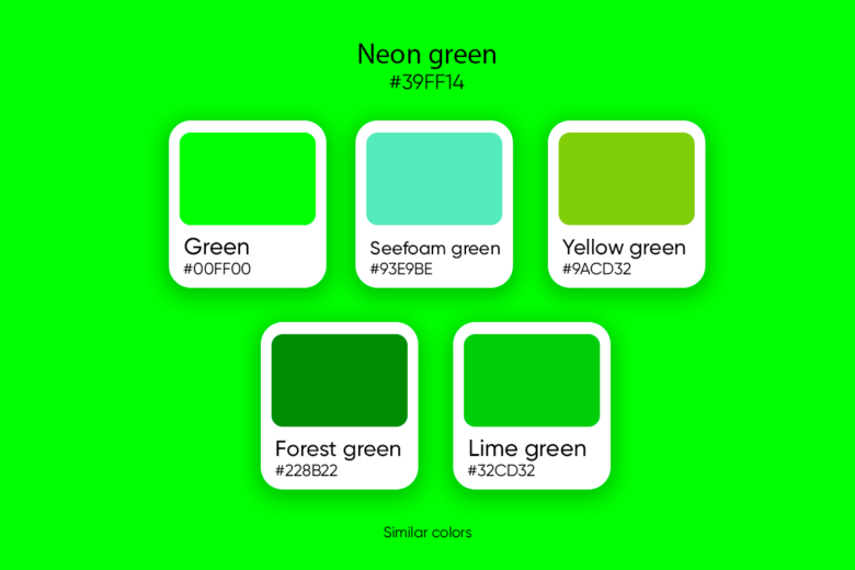 neon green similar colors