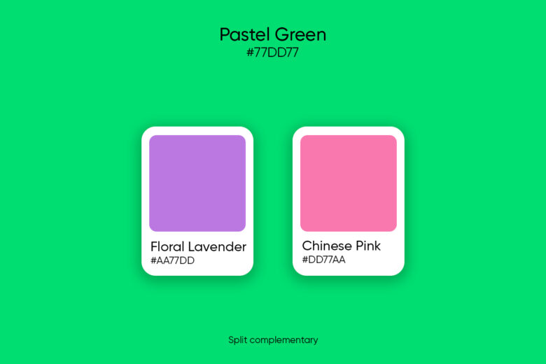 pastel green split complementary