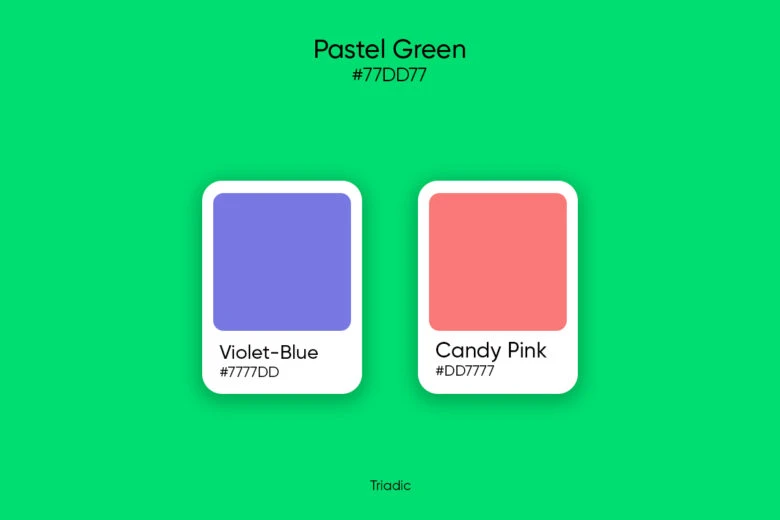 pastel green triadic 