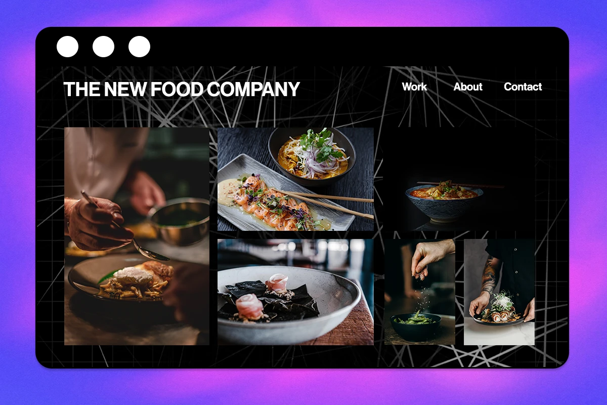 business portfolio header example