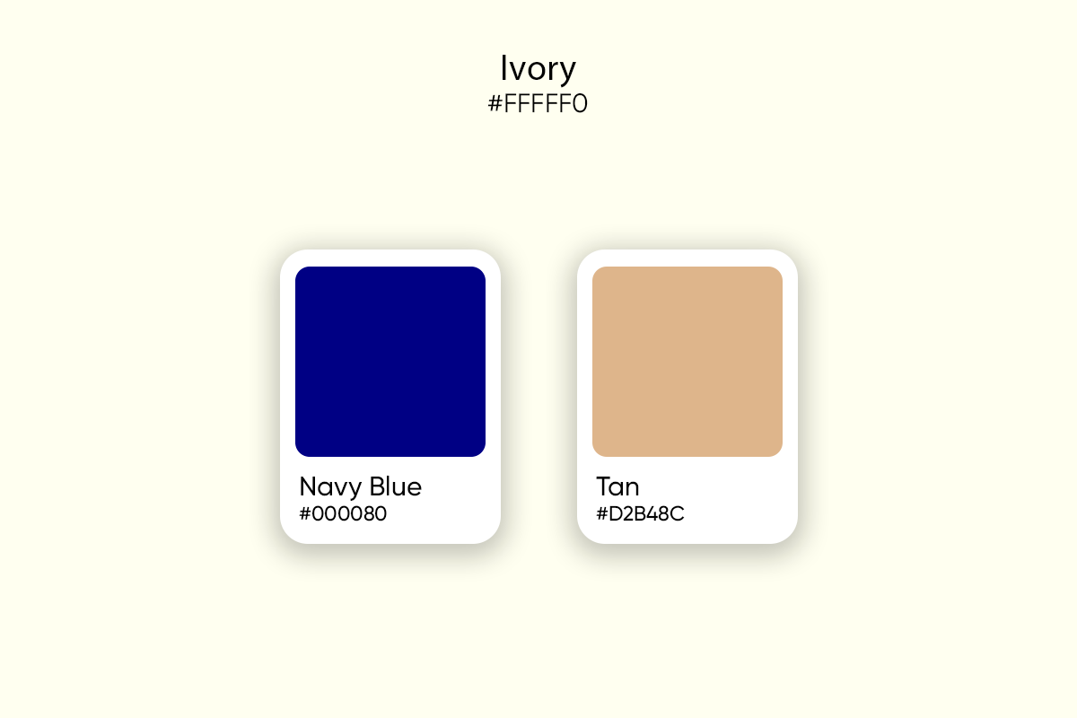 color scheme with navy blue and tan