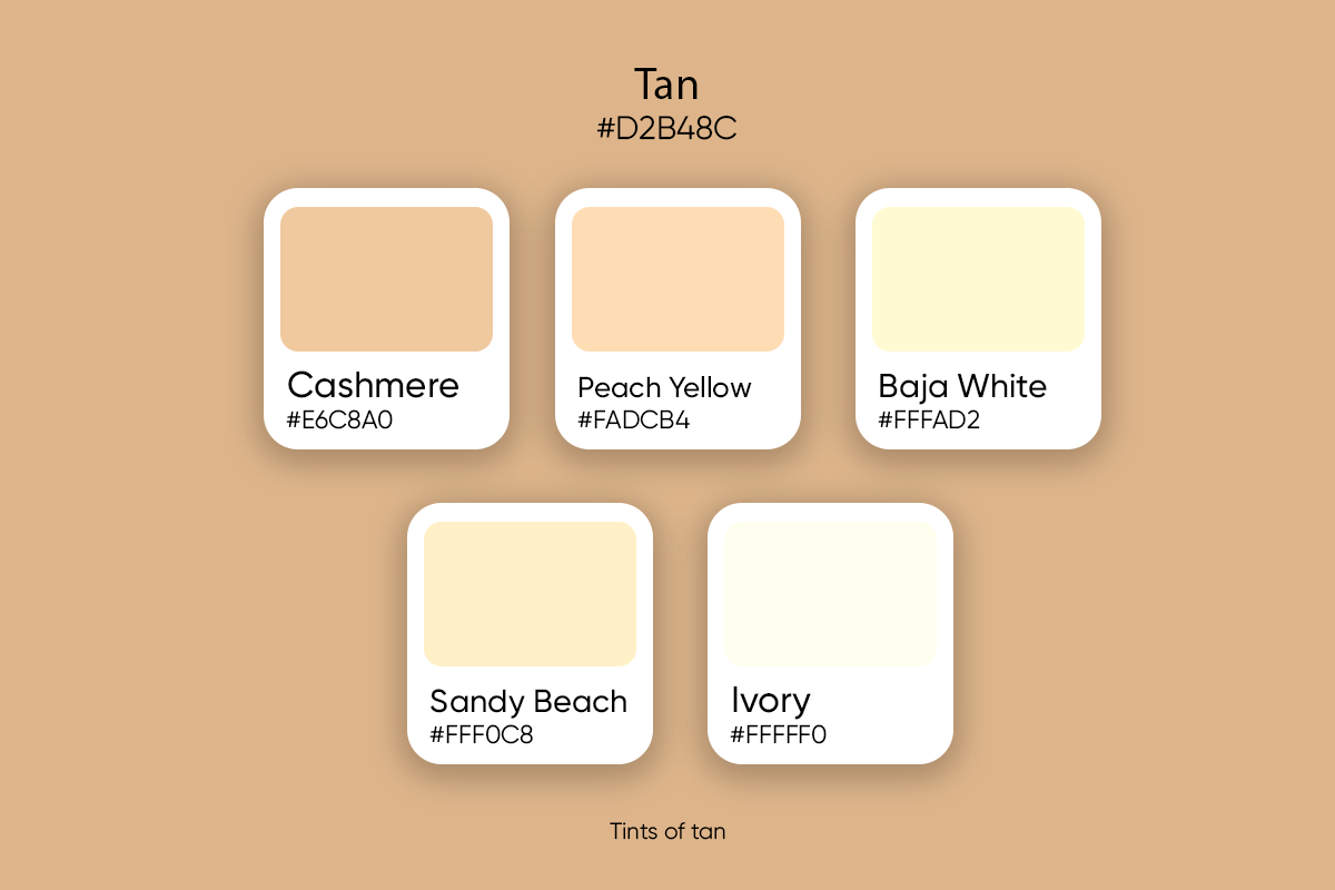 lighter tints of tan color