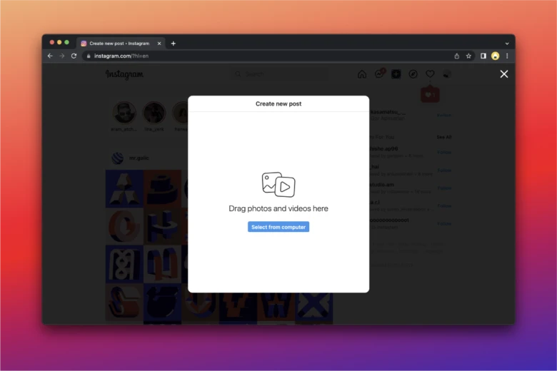 how to post to instagram on desktop