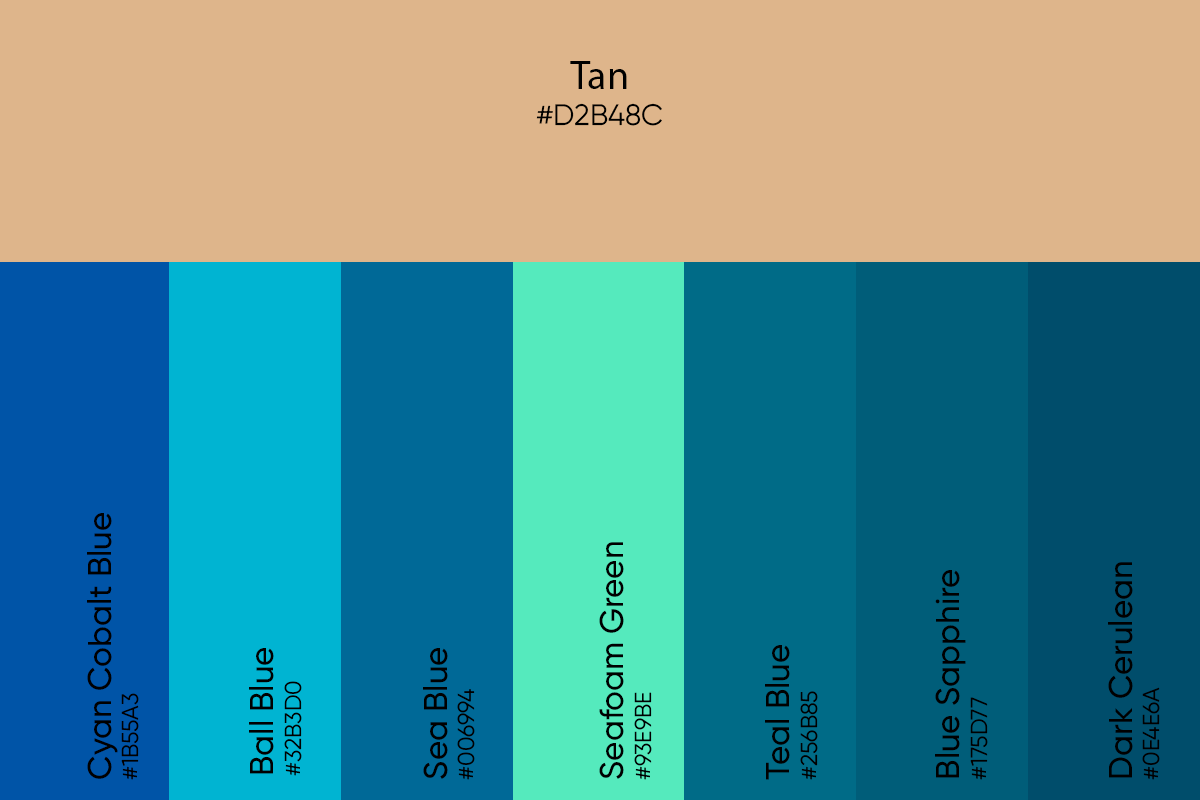 ocean themed color palette with tan sand