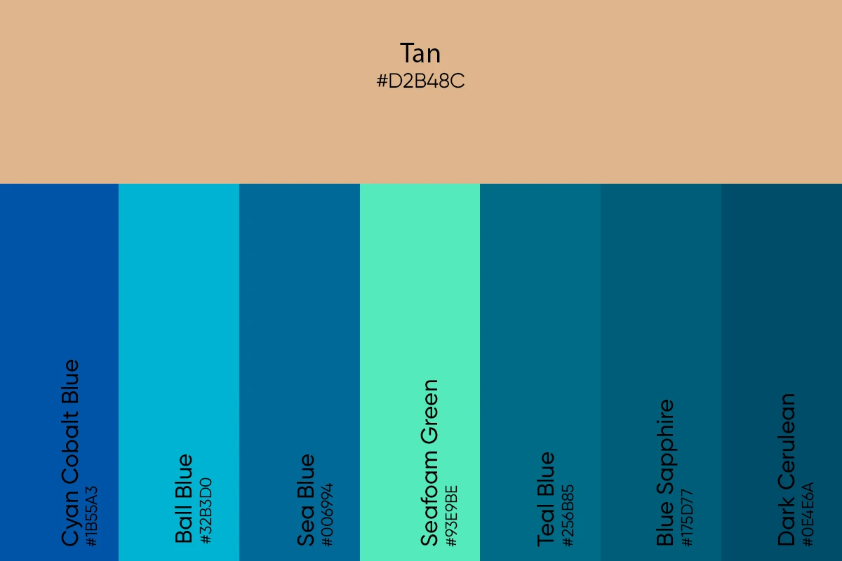 ocean themed color palette with tan sand