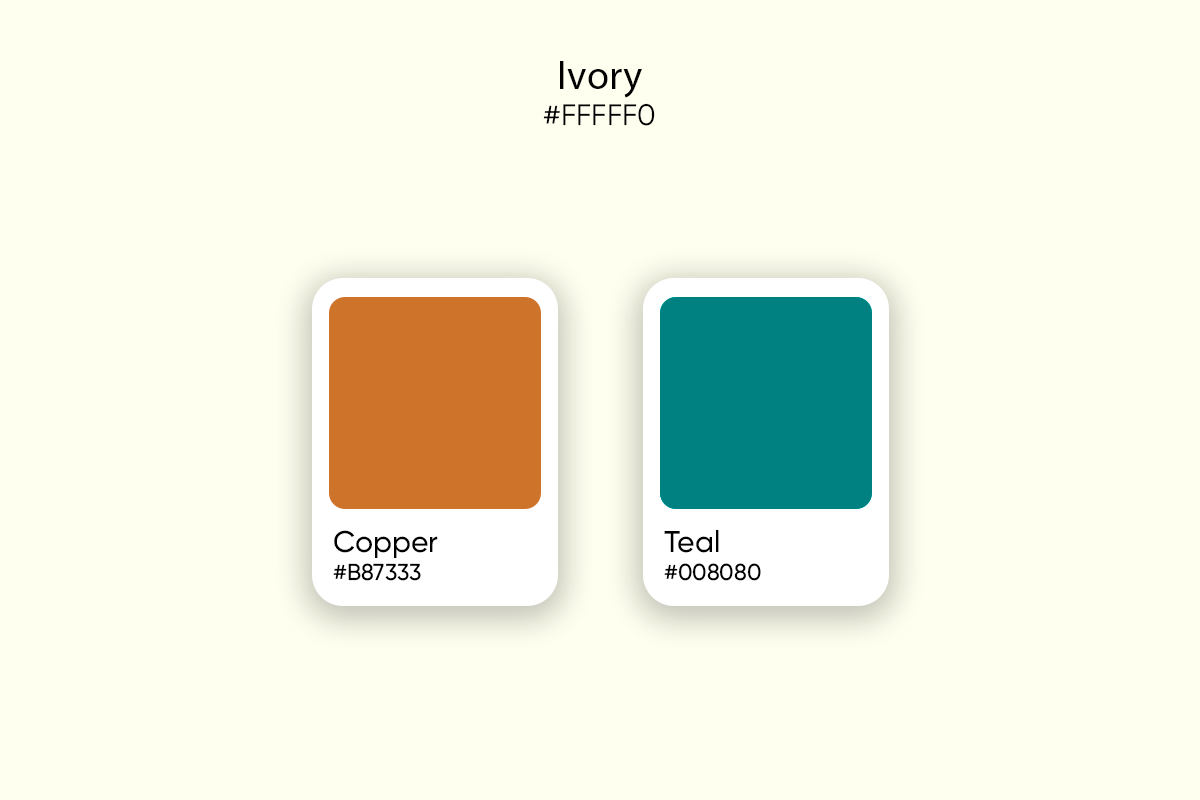 copper and teal color palette