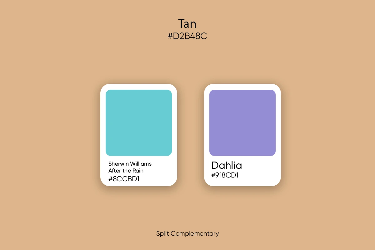 split complementary color for tan