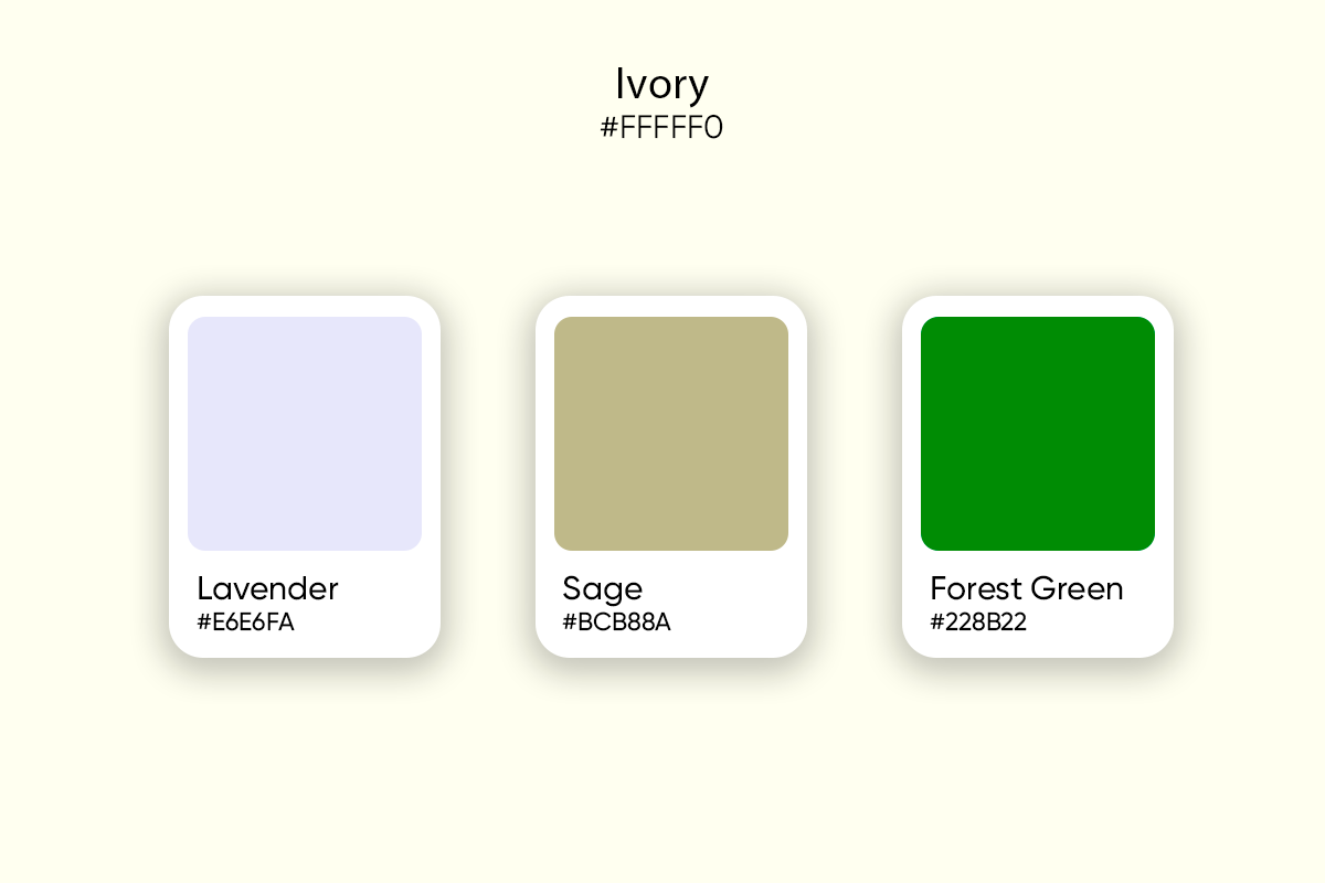 lavender sage and forest green color palette