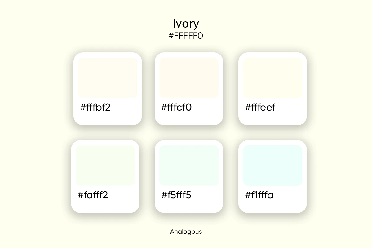 analogous color scheme for ivory