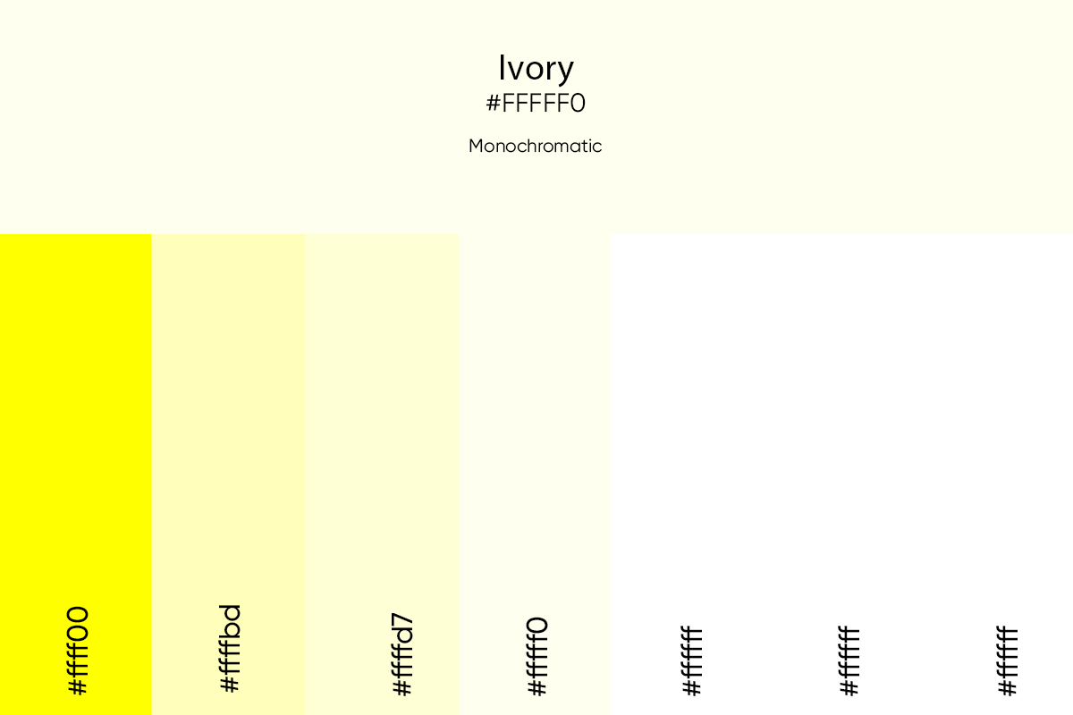 monochromatic color palette for ivory