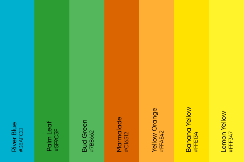 My ORANGE and YELLOW reference colors. By the way, the Pantone as well as  the web colors are sometimes way off. Web color…