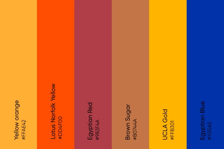 yellow orange palette idea Ancient Egypt