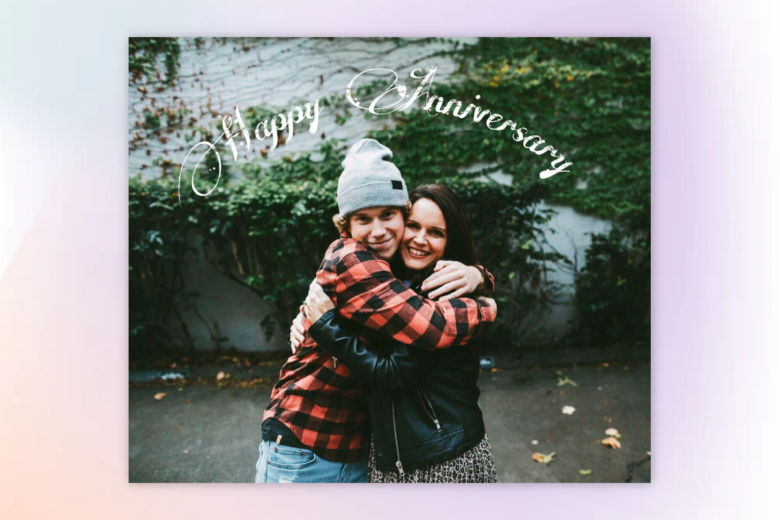 example of an anniversary photo with text treatment