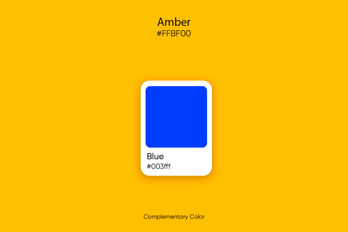 blue is the complimentary color for amber