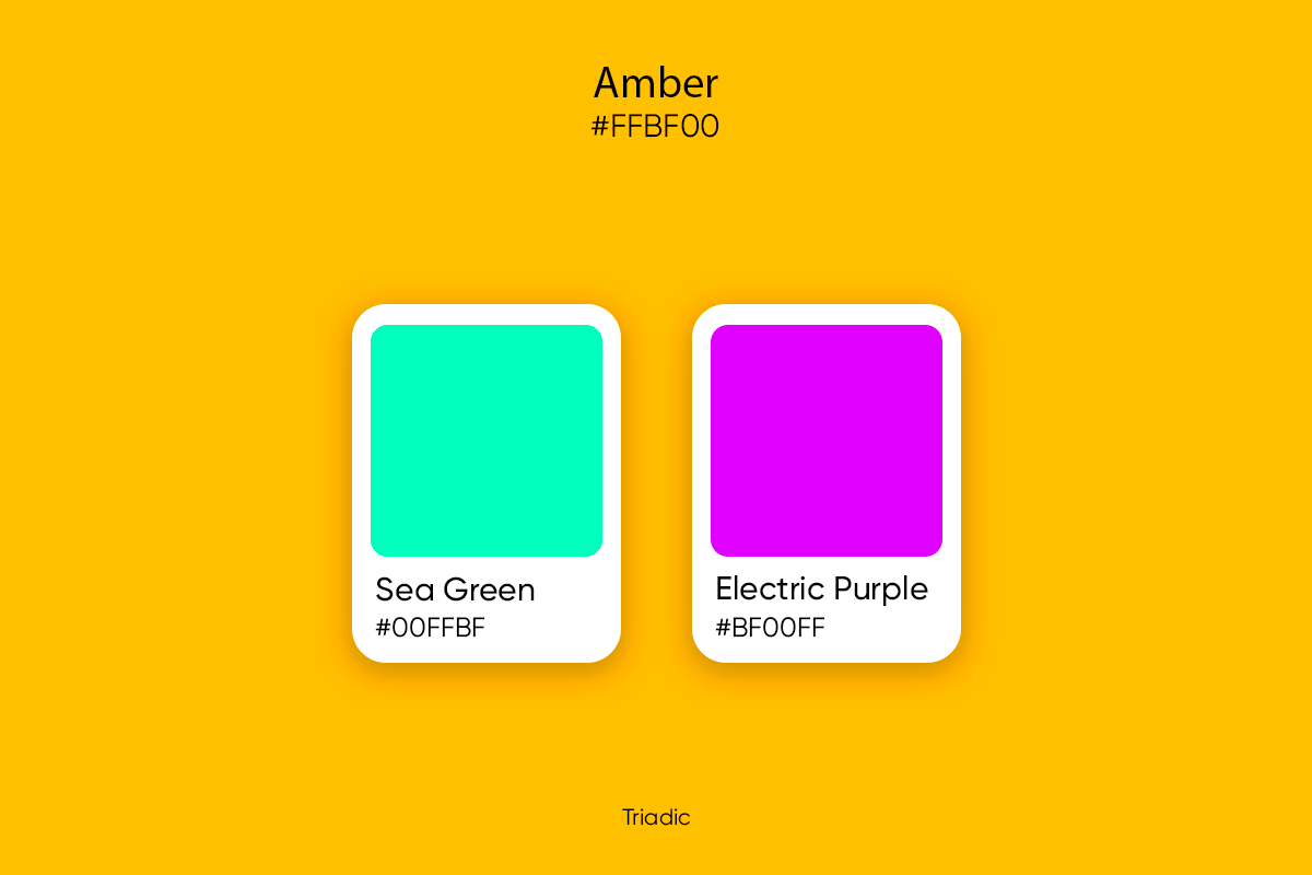 sea green and electric purple triadic colors