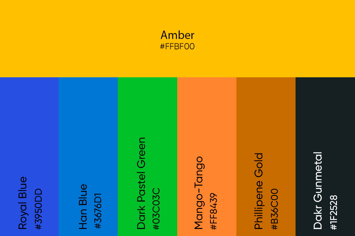 Green, Orange and Yellow Colour Combination