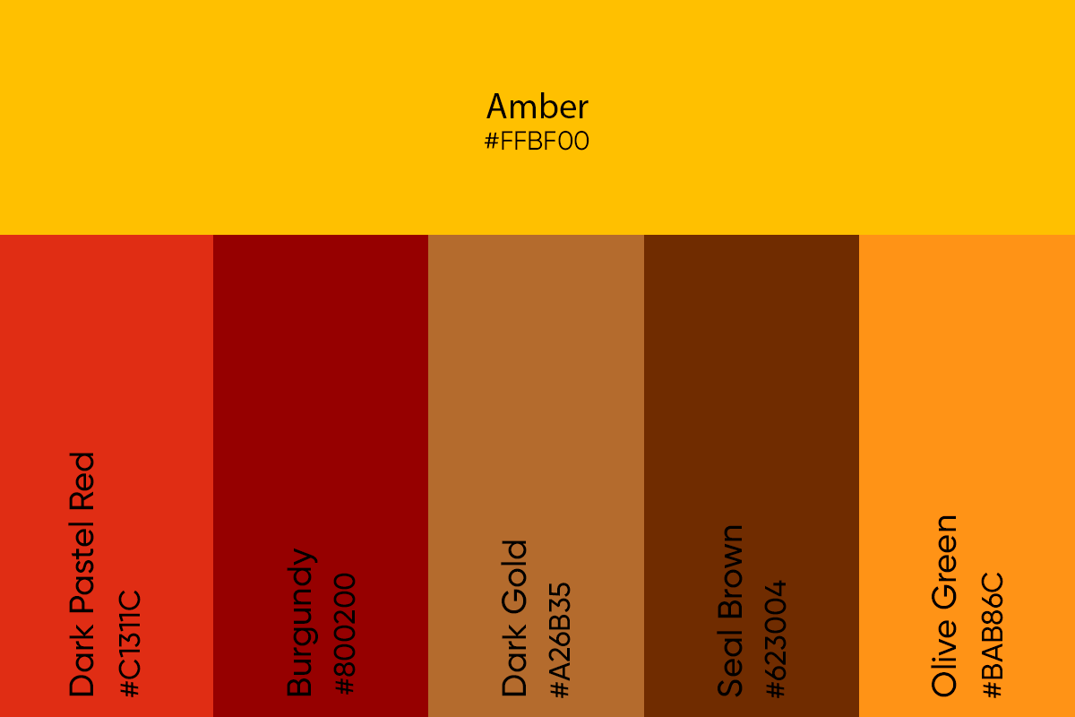 Thanksgiving themed color palette using amber