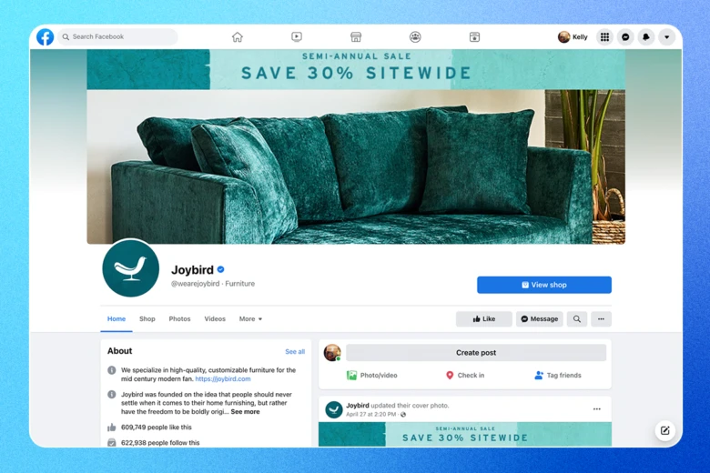 facebook business page example