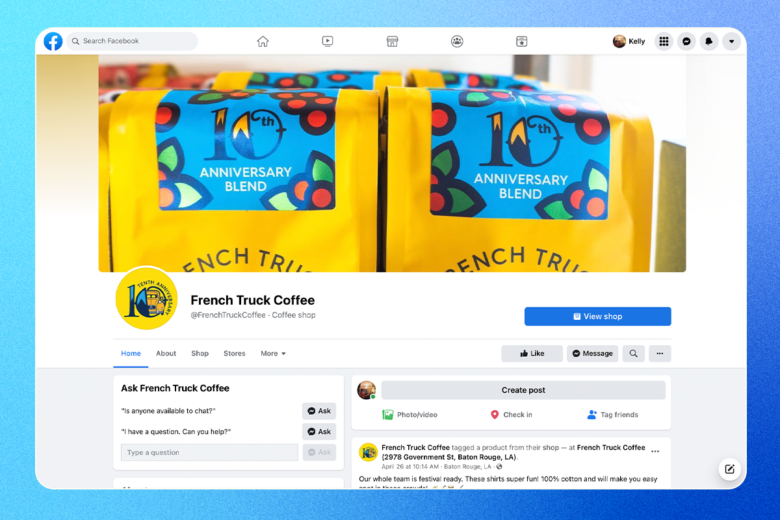 facebook business page coffee