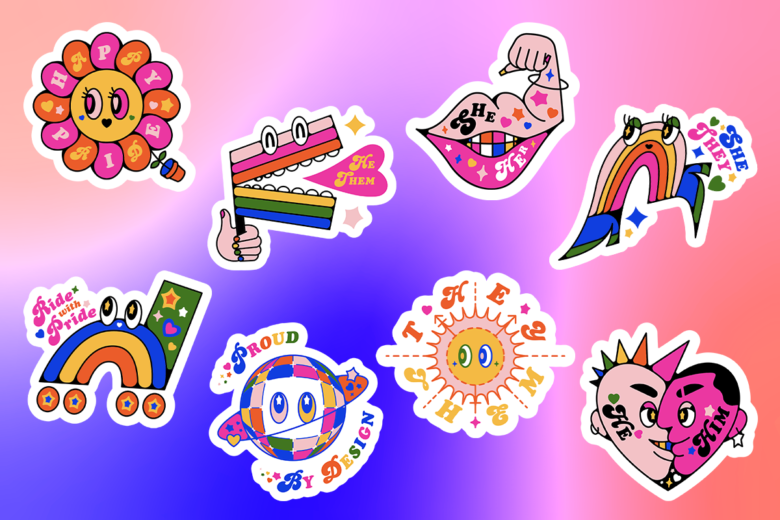 new 2022 pride sticker pack designed in partnership with queer design club 