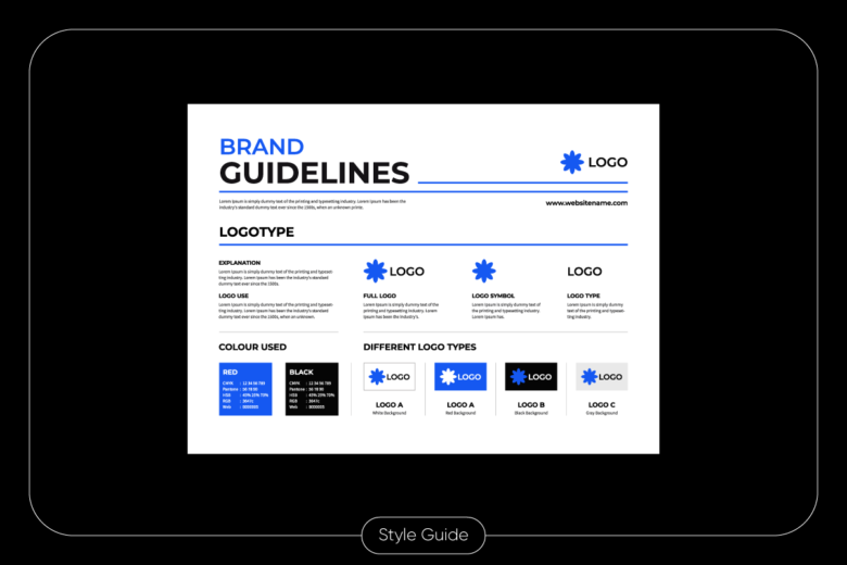 example of a one-page brand style guide