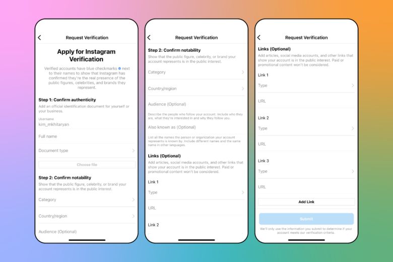 Verification Process Tweaked for Facebook, Instagram