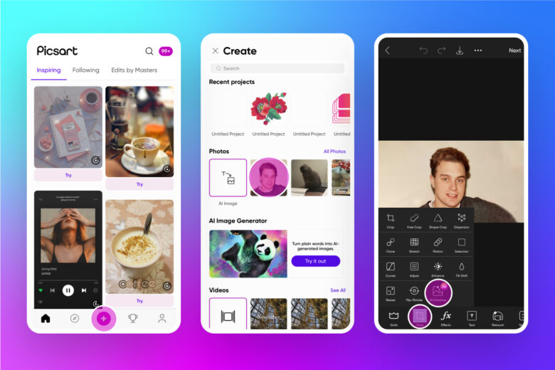 how to use Picsart's new AI Enhance tool to enhance a photo on mobile