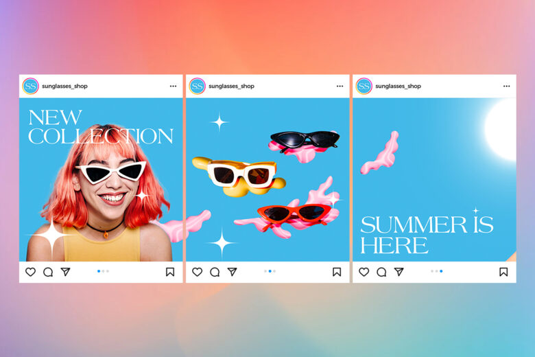 example of an instagram carousel for a sunglasses brand