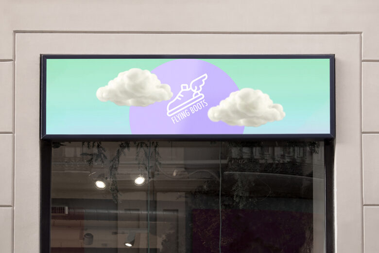 branded storefront for a shoe store
