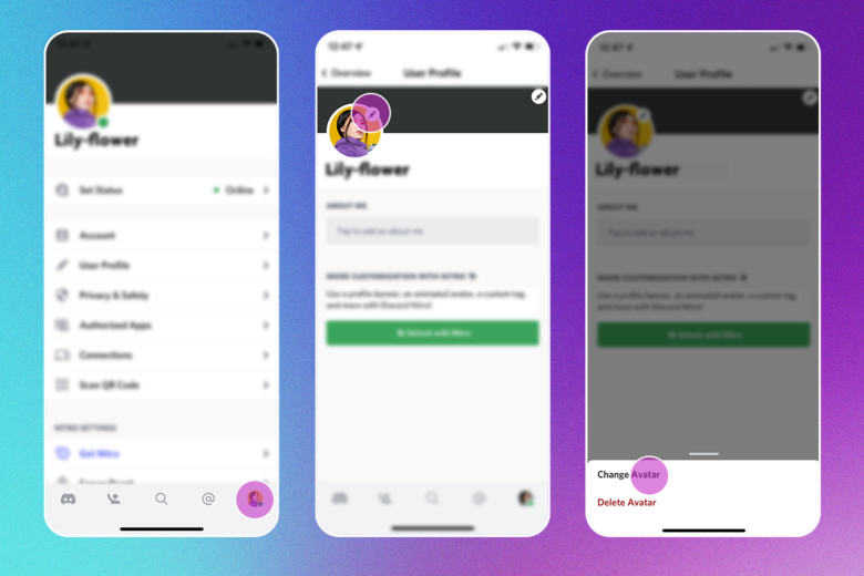 how to change discord avatar in app