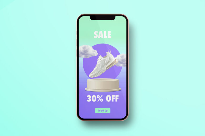 promotional post for a shoe sale on instagram stories