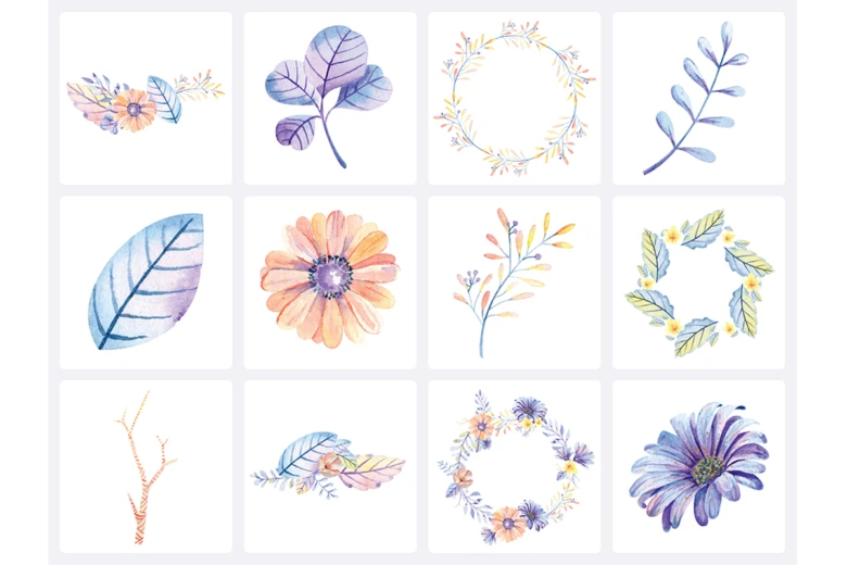 Watercolor Flower素材