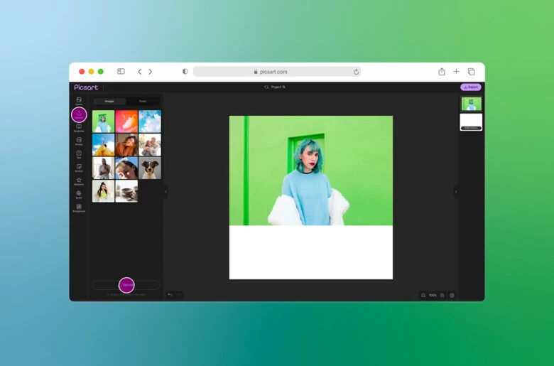 how to upload an image to picsart web
