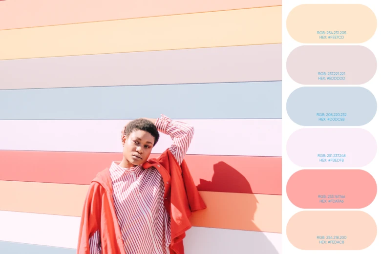 example of a colorful pastel color palette from an image