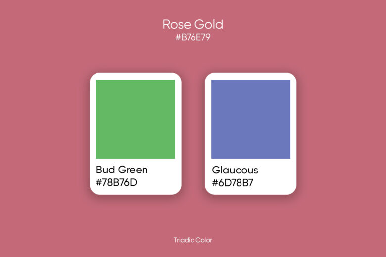 triadic color scheme for rose gold