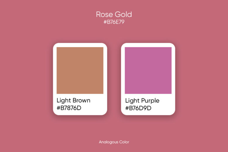 analogous colors for rose gold