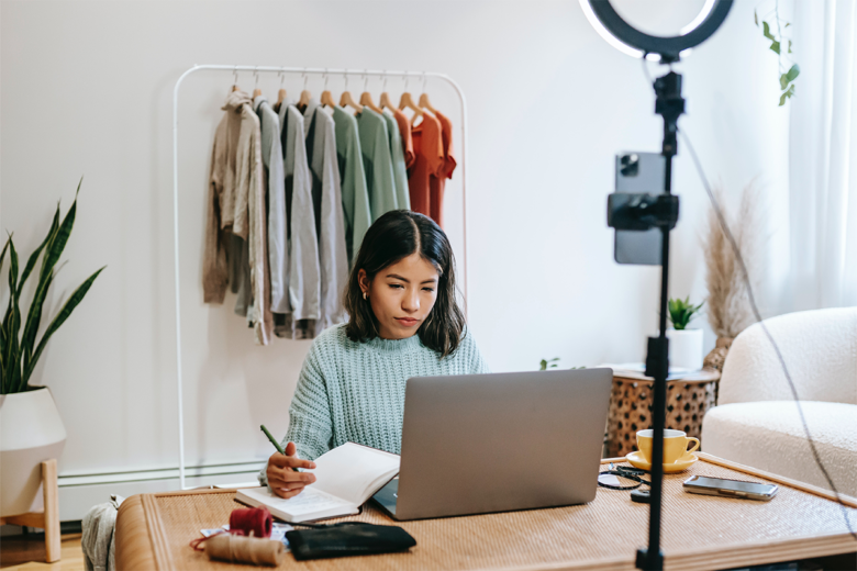 business owner at desk