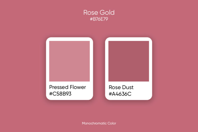 monochrome colors rose pink gold
