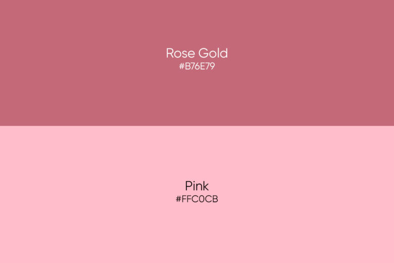 difference between pink and rose gold color