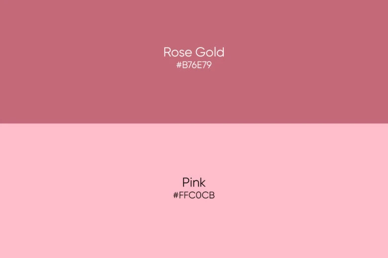 difference between pink and rose gold color