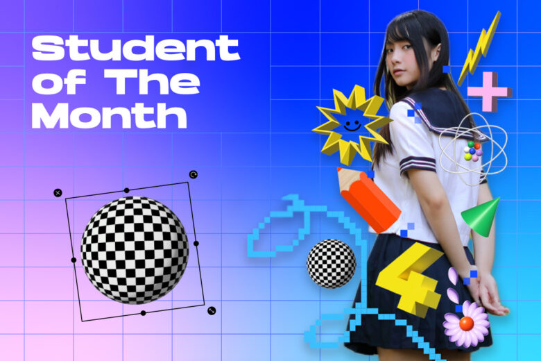 student of the month design made with picsart for education tools