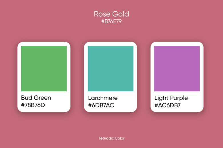 tetradic color scheme for rose gold