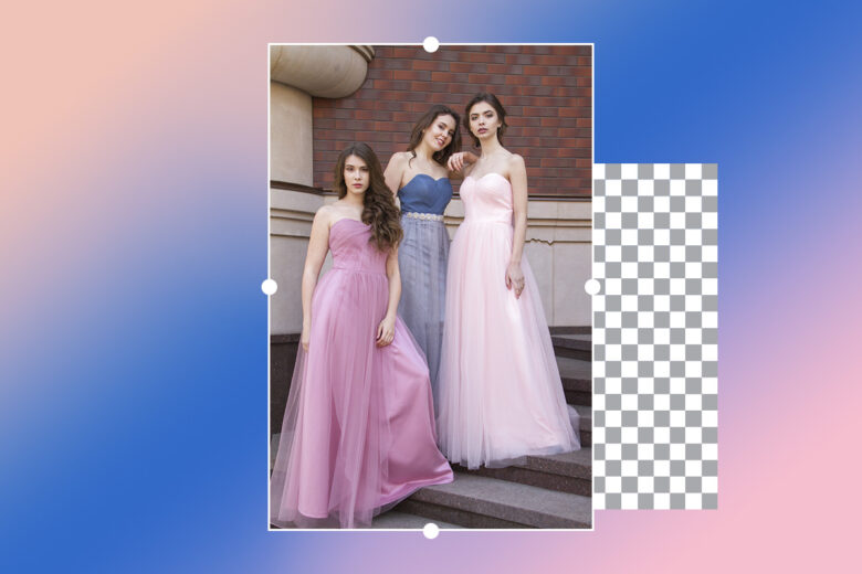 friends taking prom photos on a staircase